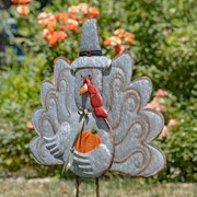 Zaer Ltd. International 40.7" Tall Thanksgiving Turkey Large Galvanized Flat Stake ZR170512 View 3