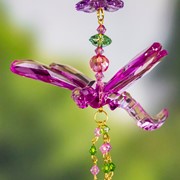 Zaer Ltd. International 13" Long Acrylic Dragonfly Ornament with Dangling Beads in 6 Assorted Colors ZR110913-1 View 3