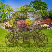 Zaer Ltd. International "Courtney" Heart-Shaped Iron Flower Carriage in Antique Bronze ZR200436-BZ View 3