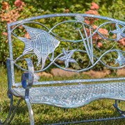 Zaer Ltd International Pre-Order: Coastal Sea Creature Rocking Bench in Coastal Blue ZR200494-BL View 3