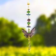 Zaer Ltd. International Hanging Acrylic Butterfly Ornaments with Dangling Beads in 6 Assorted Colors ZR110911-4 View 3