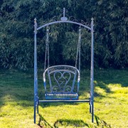 Zaer Ltd International "Bordeaux" Iron Swing Chair in Cobalt Blue ZR130511-BL View 3