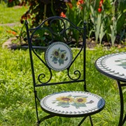 Zaer Ltd. International "Odessa" Round Mosaic Bistro Set ZR852484-94-SET View 3