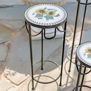 Zaer Ltd. International "Marisol" Set of 3 Round Nesting Iron Mosaic Plant Stands ZR842944 View 3