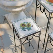 Zaer Ltd. International "Marisol" Set of 3 Square Nesting Iron Mosaic Plant Stands ZR842945 View 3