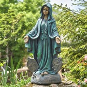 Zaer Ltd International 36" Tall Mother Mary Garden Statue in Antique Bronze ZR551360-BZ View 3