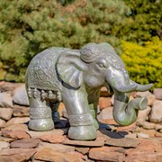 Zaer Ltd International Magnesium Boho Elephant Statue in Frosted Silver ZR180388-SV View 3