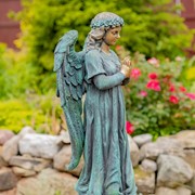 Zaer Ltd International Pre-Order: 36" Tall Praying Magnesium Angel Statue in Antique Bronze "Gabriella" ZR252316-BZ View 3