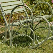 Zaer Ltd. International "Monte Carlo 1968" Iron Rocking Arm Chair in Antique Green ZR821302-GR View 3