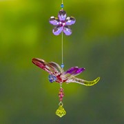 Zaer Ltd. International Five Tone Acrylic Dragonfly Ornaments with Flowers in 6 Assorted Colors ZR506317-SET View 3