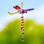 Zaer Ltd. International Five Tone Acrylic Dragonfly Ornaments with Beaded Tassel in 6 Assorted Color ZR520617 View 3