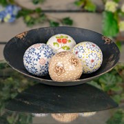 Zaer Ltd International Set of 4 Assorted 4" Round Ceramic Sailor Balls "Hinami" - Natural Tones ZR088205 View 3