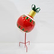 Zaer Ltd. International 35.83" Tall Red Christmas Ball Ornament Metal Garden Stake ZR210601 View 3