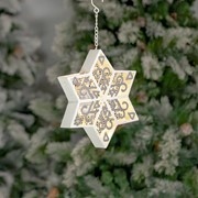 Zaer Ltd International Set of 3 Hanging Light-Up Six-Point Star Snowflakes in Assorted Sizes ZR210468-SET View 3