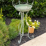 Zaer Ltd. International Pre-Order: 45" Tall Green Iron Birdbath with Ceramic Sailor Ball Accent "Mizu" ZR200534-GR View 3