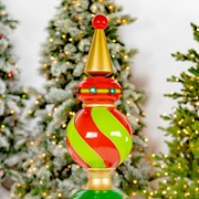 Zaer Ltd. International 5.5 ft. Tall Classic Christmas Ornament Tower in Red, Green, & Gold ZR220427 View 3