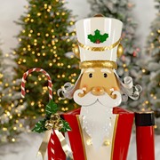 Zaer Ltd International 65" Tall Standing Iron Nutcracker with Candy Cane & LED Lights "Christopher" ZR220430 View 3