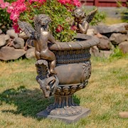 Zaer Ltd. International 36.5" Tall Large Magnesium Urn with Cherubs in Antique Bronze "Amorini" ZR410360-BZ View 3