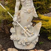 Zaer Ltd. International Pre-Order: 52" Tall Magnesium Merman Garden Statue w/Seashell Spyglass "Peter" ZR343252-GY View 3