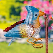 Zaer Ltd International 49" Tall Momma Bird & Babybirds Metal Garden Stake "The Bluebirds" ZR120339 View 3