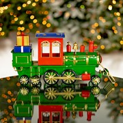 Zaer Ltd. International 17" Long Iron Tabletop Christmas Train Decoration "Special Delivery" ZR200666-RG View 3