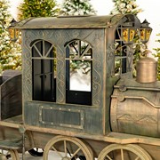 Zaer Ltd. International 16 ft. Long XL Antique Bronze Iron Train "The Flying Santa" ZR200888-BZ View 3