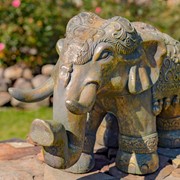 Zaer Ltd International Magnesium Boho Elephant Statue in Frosted Gold ZR180388-FG View 3