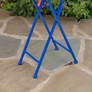 Zaer Ltd. International "Nantucket" 23in. Tall Mosaic Folding Plant Stand - White/Yellow/Blue ZR850716 View 3