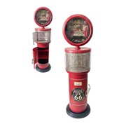 Zaer Ltd. International 70.5" Tall Old Style Gas-Pump-Shaped Wine Rack in Red "Route 66" ZR550440 View 3