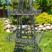 Zaer Ltd. International 10.6ft. Tall Eiffel Tower-Inspired Two-Tiered Metal Plant Stand in Copper-Brown ZR220883-CB View 3