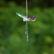 Zaer Ltd. International Three Tone Acrylic Dragonfly Ornaments with Beaded Tassel in 6 Assorted Colors ZR520616 View 4