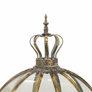 Zaer Ltd International Set of 3 Glass Dome Terrariums with Iron Stand in Frosted Gold "Marseilles 1792" ZR530995-FGS View 4