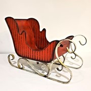 Zaer Ltd International Set of 2 Victorian Style Red Iron Sleighs ZR180517-SET View 4