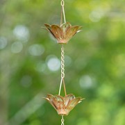 Zaer Ltd. International 76" Long Iron Rain Chain with Daisies in Antique Bronze ZR200169-BZ View 4