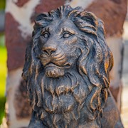 Zaer Ltd International 26.5" Tall Set of 2 Magnesium Lion Sentry Statues in Bronze "Marloni & Antonio" ZR560270-BZ View 4