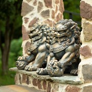 Zaer Ltd International Pre-Order: 24.5" Tall Set of 2 Chinese Lions "Fu Dog" Guardian Statue ZR583240-SET View 4