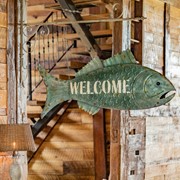 Zaer Ltd. International Large Hanging Fish "Welcome" Wall Decor ZR887180 View 4