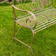 Zaer Ltd International Classic Iron Bench with Elk & Evergreen Silhouette "The Highlands" ZR220861-GR View 4