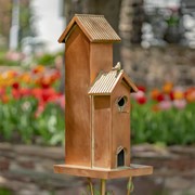 Zaer Ltd. International 75.75" Tall Copper Condo Birdhouse Stake "Lambertville" ZR198103-CP View 4