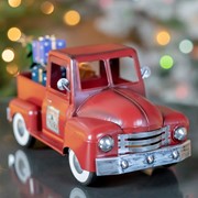 Zaer Ltd International Mini Metal Truck with Christmas Tree and Gifts in Antique Red ZR362103-AR View 4