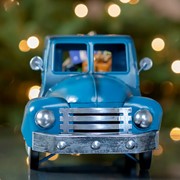 Zaer Ltd International Mini Metal Truck with Christmas Tree and Gifts in Antique Blue ZR362103-BL View 4