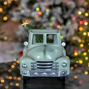 Zaer Ltd. International Iron Christmas Old Style Truck with Tree in Soft Green ZR201160-GR View 4