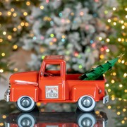 Zaer Ltd. International Iron Christmas Old Style Truck with Tree in Glossy Red ZR201160-RD View 4