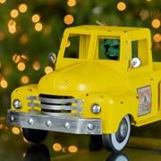 Zaer Ltd. International Iron Christmas Old Style Truck with Tree in Antique Yellow ZR201160-YL View 4