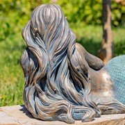 Zaer Ltd International Pre-Order: 37"T. Mermaid Lying Down Garden Statue in Antique Bronze "Finnleigh" ZR341137-BZ View 4