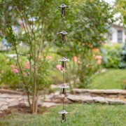 Zaer Ltd. International Pre-Order: 76" Long Antique Bronze Iron Rain Chain with Mushroom-Shaped Bells ZR215350-BZ View 4