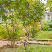 Zaer Ltd. International 76" Long Antique Bronze Rain Chain with Crescent Moon & Sun ZR215352-BZ View 4