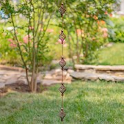 Zaer Ltd. International 76" Long Antique Bronze Iron Rain Chain with Abstract Swirls ZR215376-BZ View 4