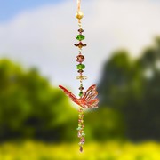 Zaer Ltd. International Hanging Acrylic Butterfly Ornaments with Dangling Beads in 6 Assorted Colors ZR110911-4 View 4