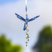 Zaer Ltd. International 6.75" Long Acrylic Dragonfly Ornament with Dangling Beads in 6 Assorted Colors ZR506708-6 View 4